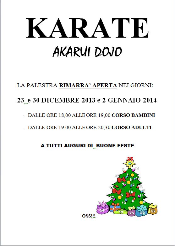 Auguri Di Natale Karate.Buon Natale A Tutti Akarui Dojo